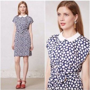 Anthropologie Blue and White Polka Dot Dress